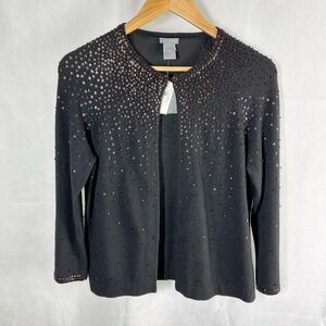 Ann Taylor Wool Cashmere Angora Blend Sequin Holiday Cardigan Size Large.